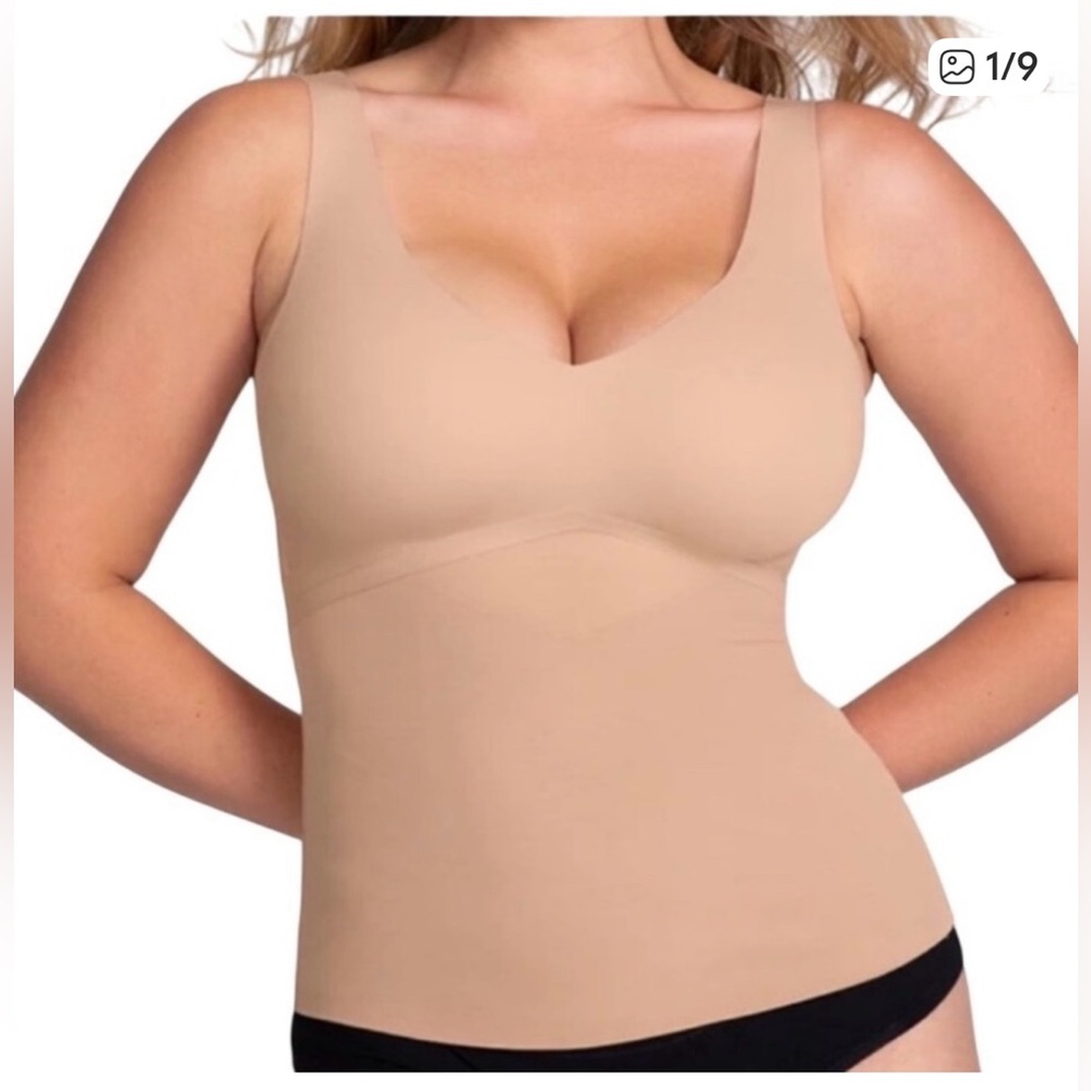 HoneyLove Liftwear Tank Body Shaper Beige size 1X with padded bra